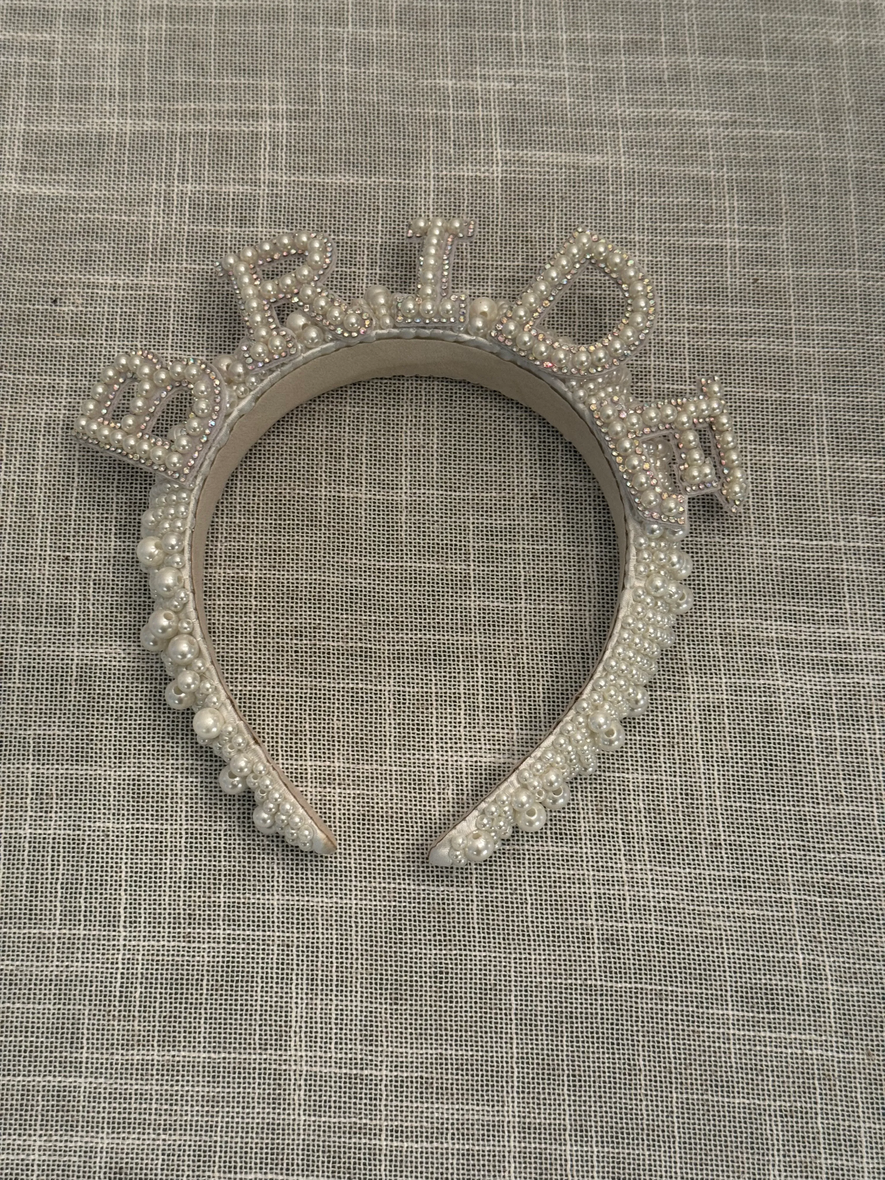 "BRIDE" Hair Accesory with Pearl Accents