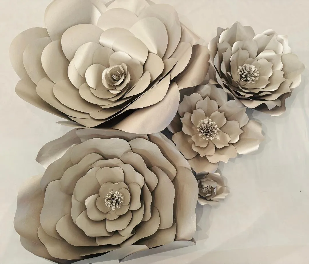 Silver Paper Flower Decor