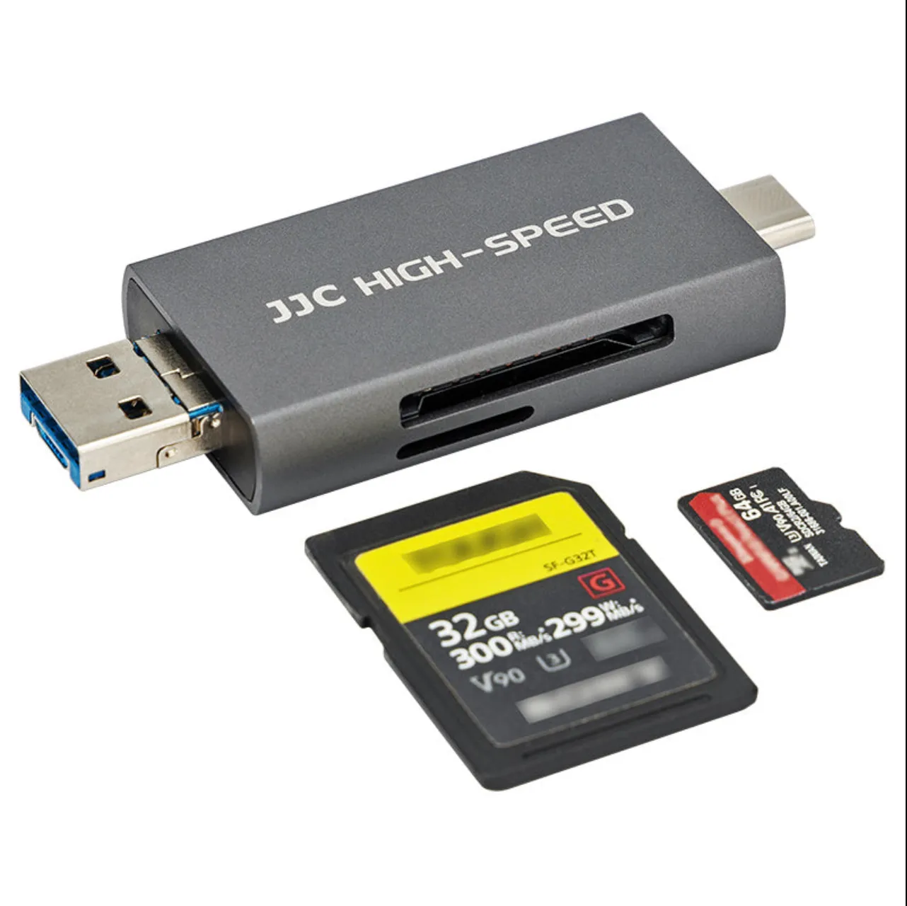 ADD-ON ONLY: JJC Card Reader (access via USB-C, USB-A, OTG, Micro USB; reads micro SD & SD cards)