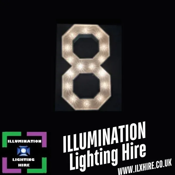 4ft Illuminated Number - White - NO. 8