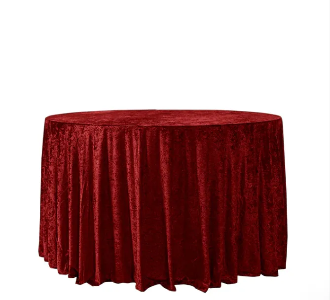 Velvet 132' Round Linen Red
