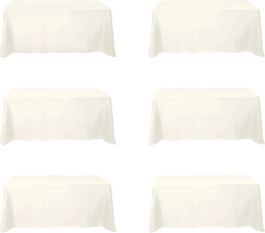 Ivory rectangular linen 6ft