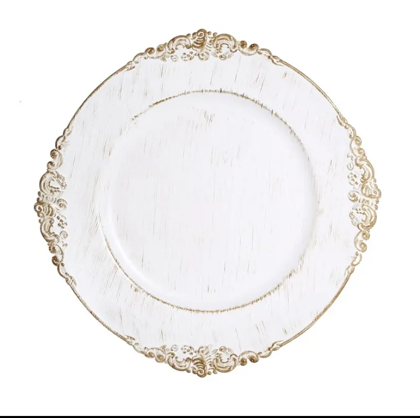 Cinderella White Charger plate