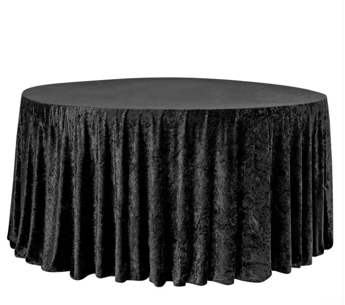 Velvet 132' Round Linen Black
