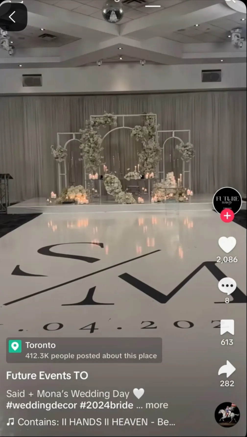 6 floral arrangements; 2 large and 4 med