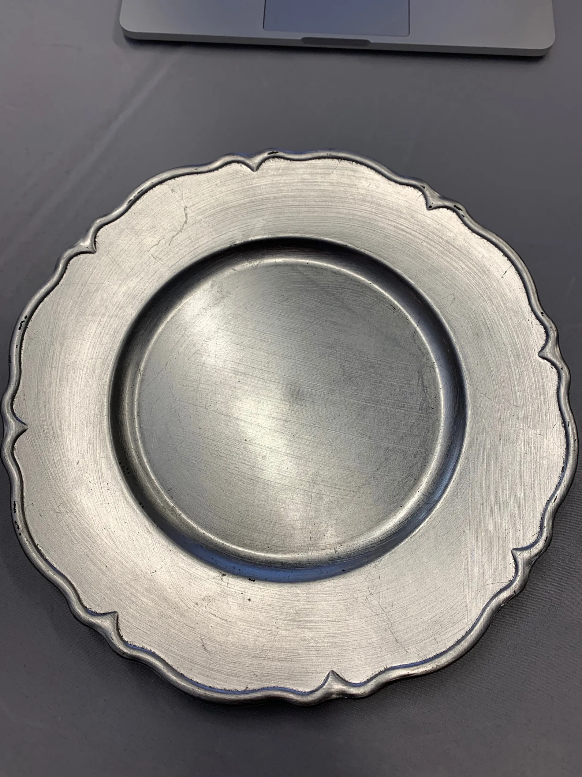 Silver Floral Charger