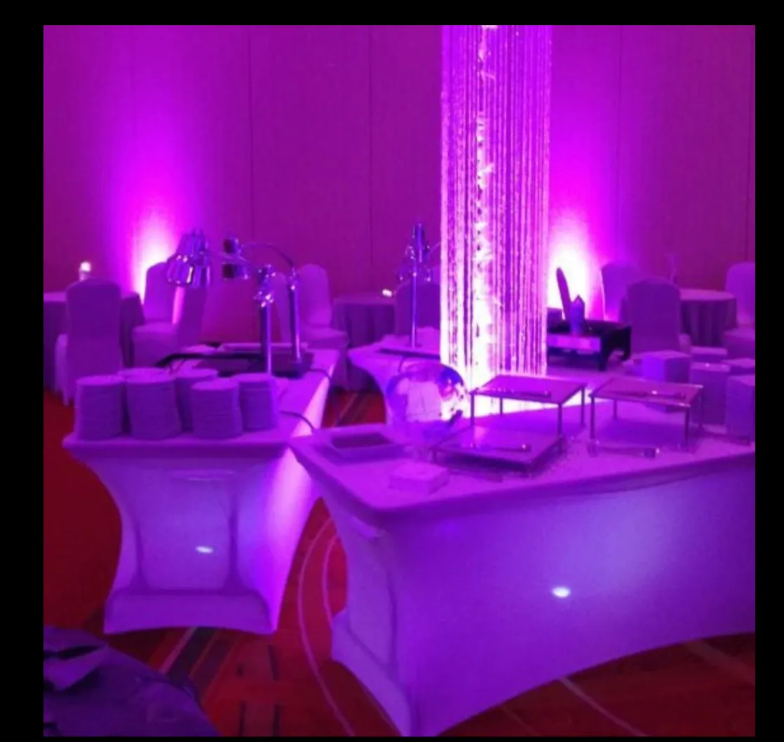 LED Rectangular table w/spandex