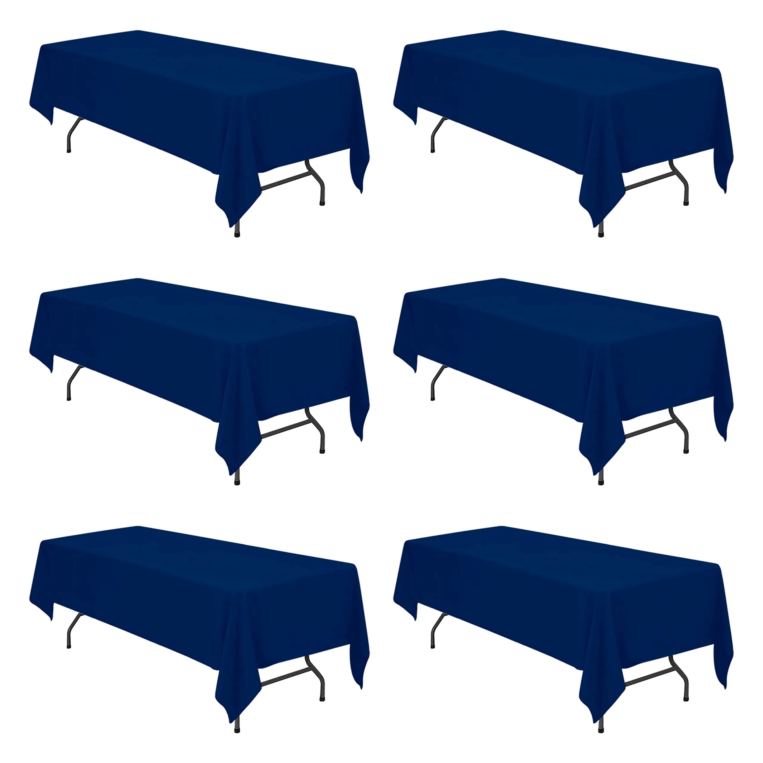Navy Blue Rectangle Linen LD 6ft
