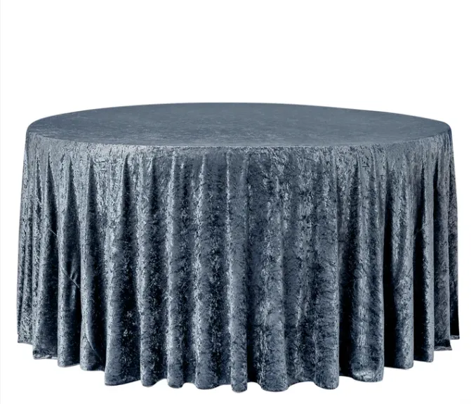 Velvet 132' Round Linen Dusty Blue