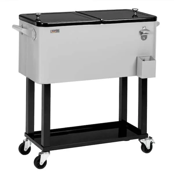 80 qt rolling ice chest cart