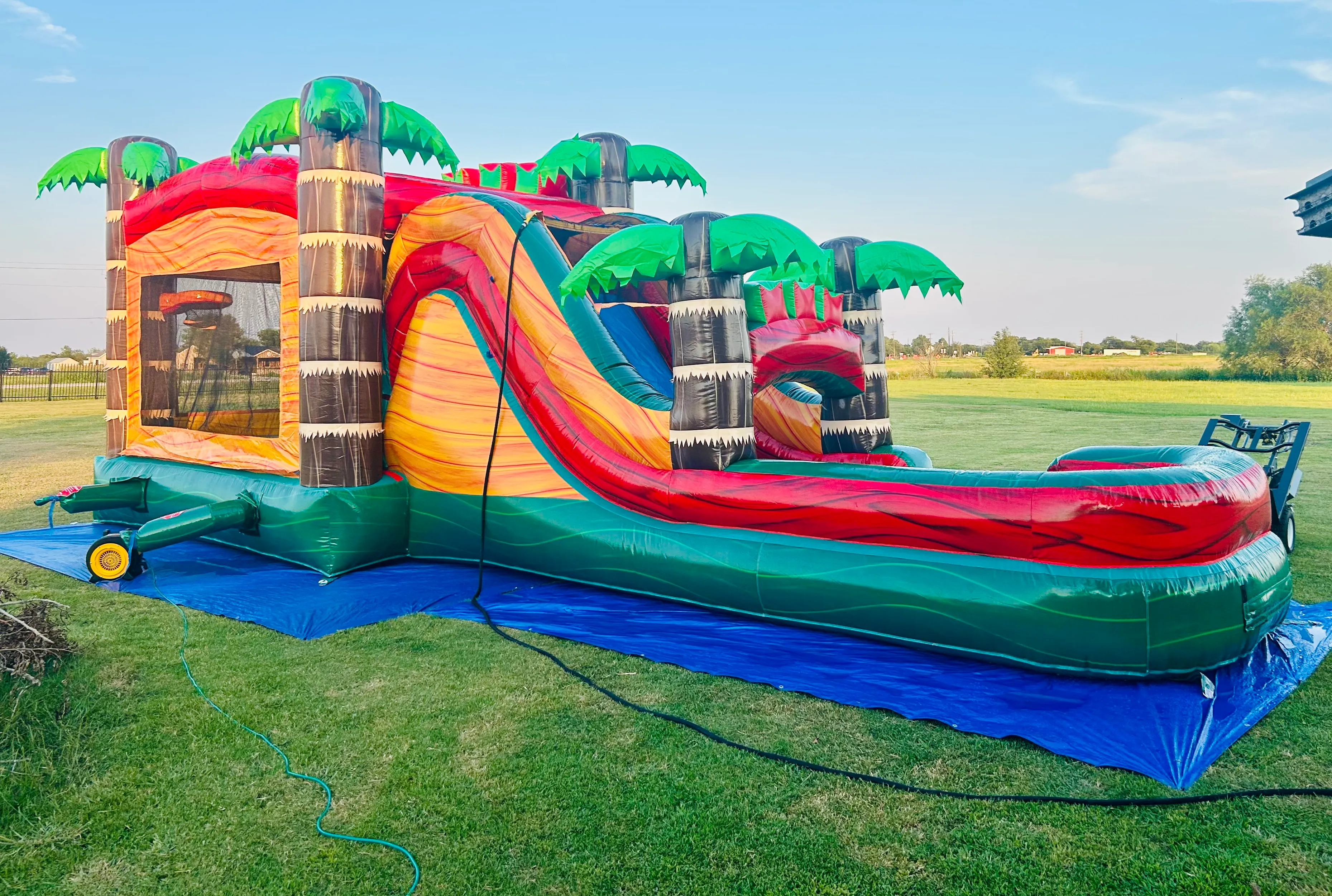 Tropical Bounce house combo waterslide or dry slide