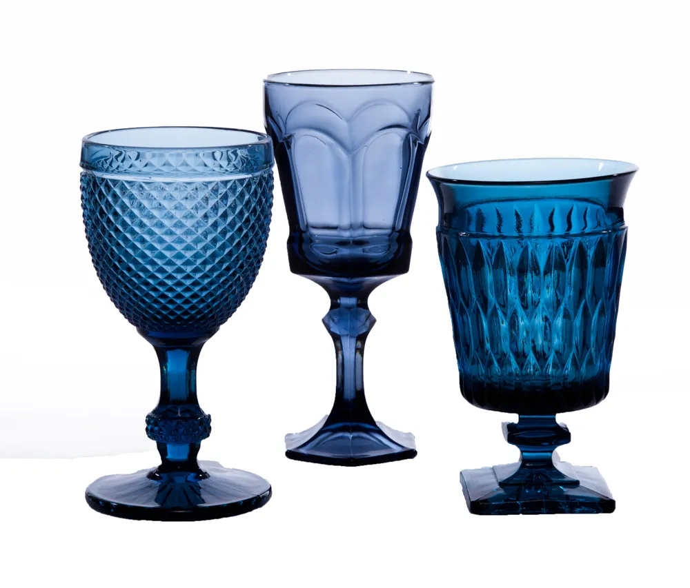 The Indigo: Assorted Blue Vintage Goblets