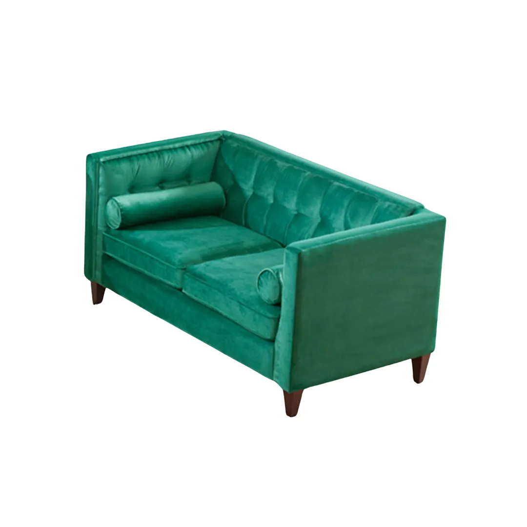 The Ava: Emerald Green Velvet Loveseat