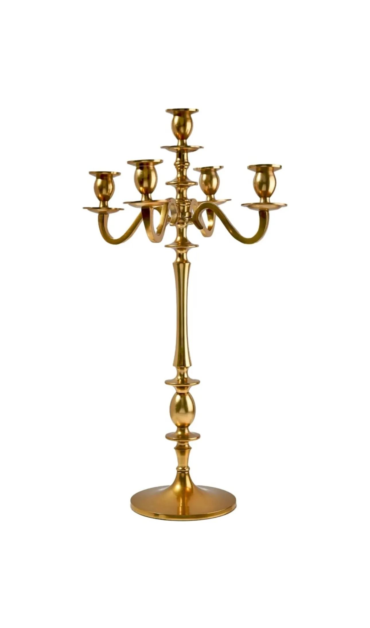The Isadora: Aged Brass Five Arm Candelabra