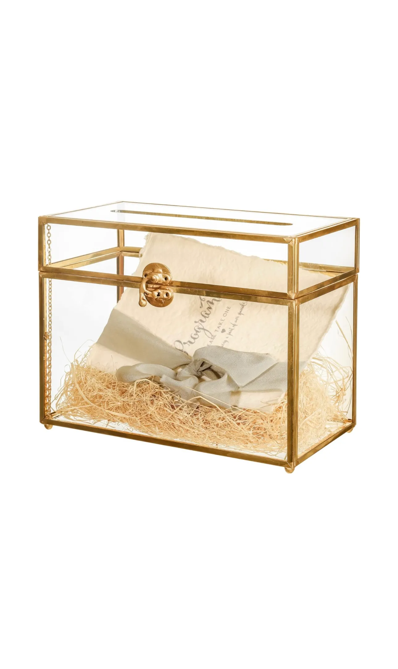 The Kate: Gold + Glass Card Box