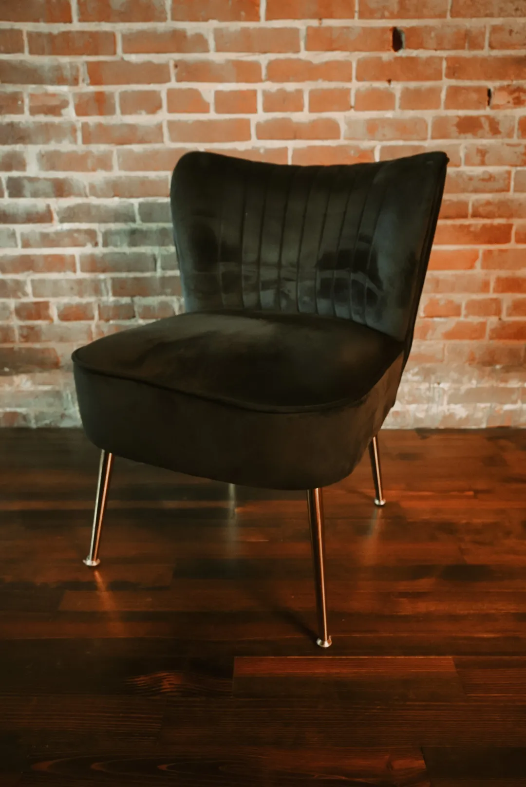 The Jake: Black Velvet Slipper Chair