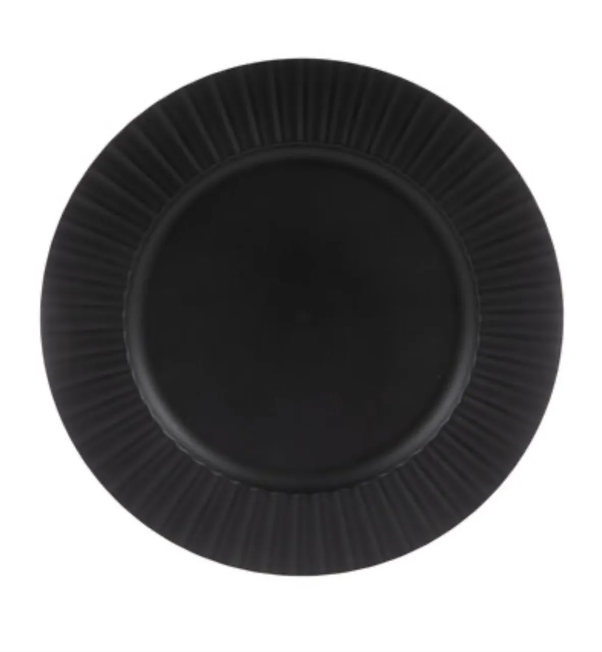 The Jamie: Matte Black Fluted Charger