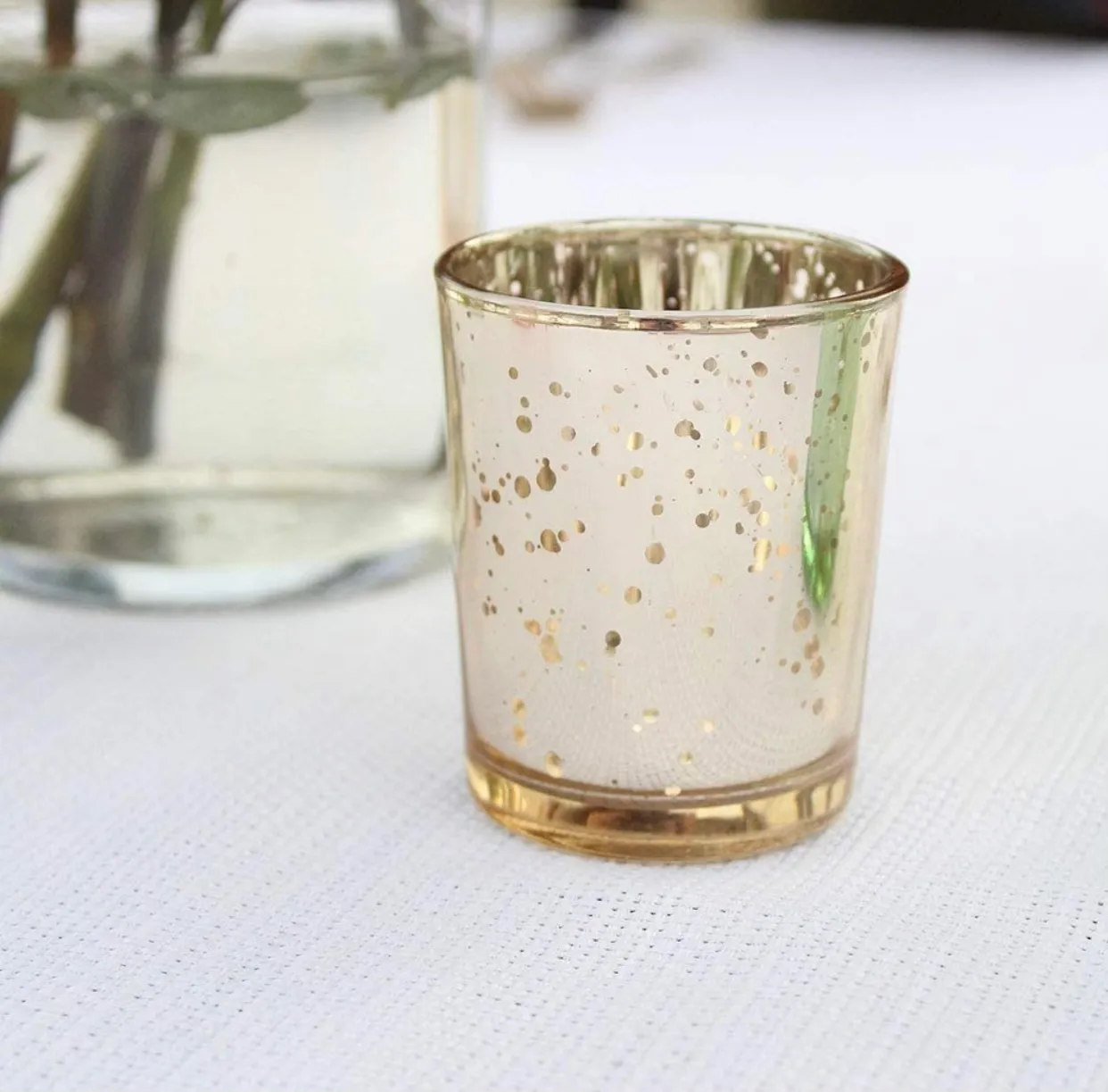 The Tilda: Gold Mercury Glass Votive