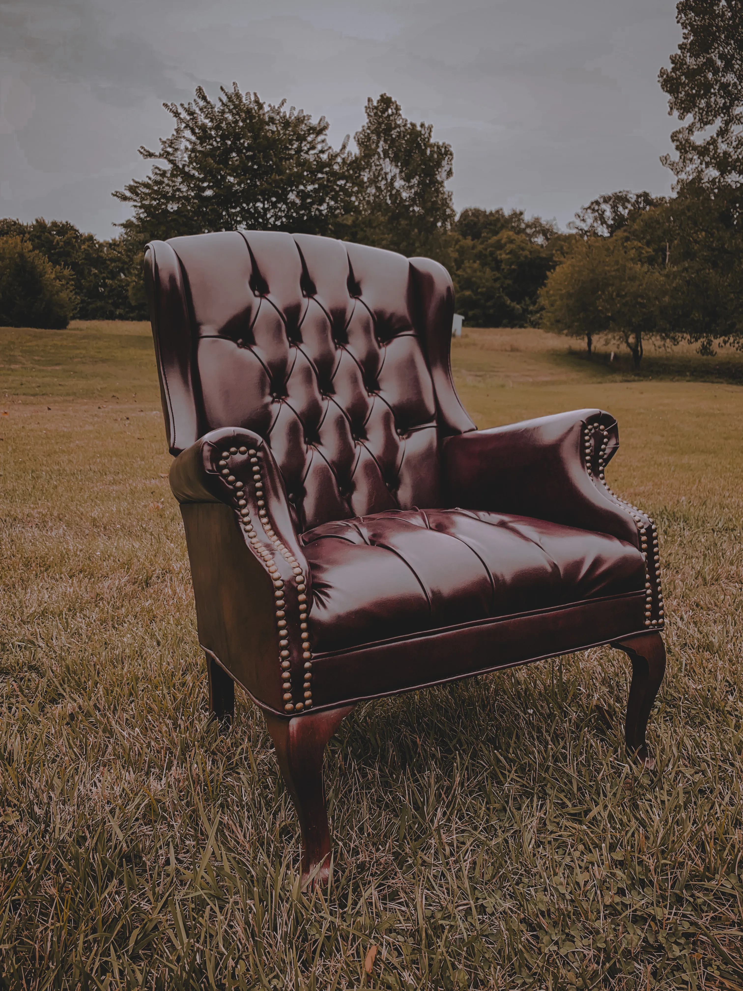 The Irving: Tufted Leather Wingback Chair