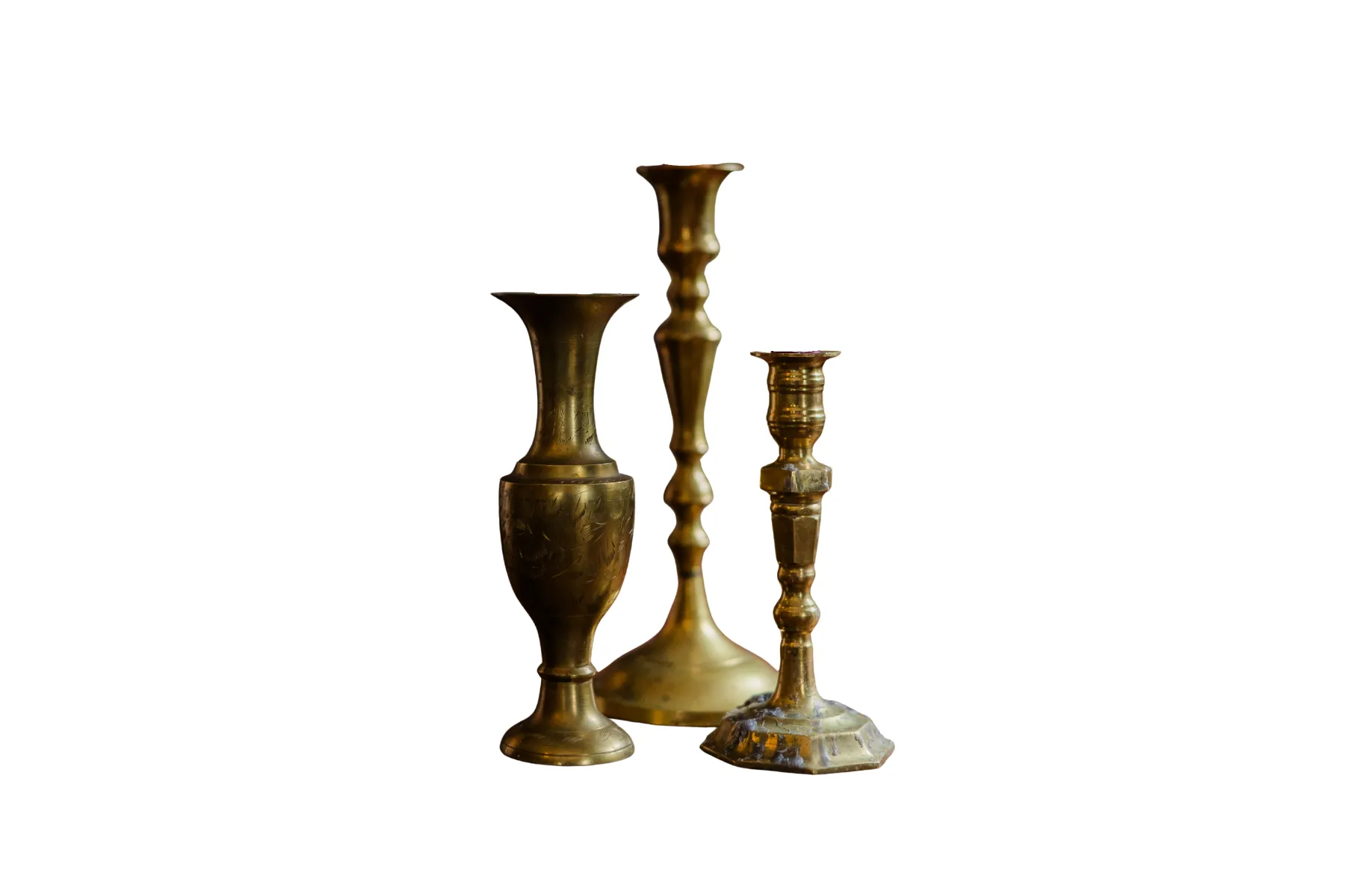 The Willa: Vintage Brass Candlesticks