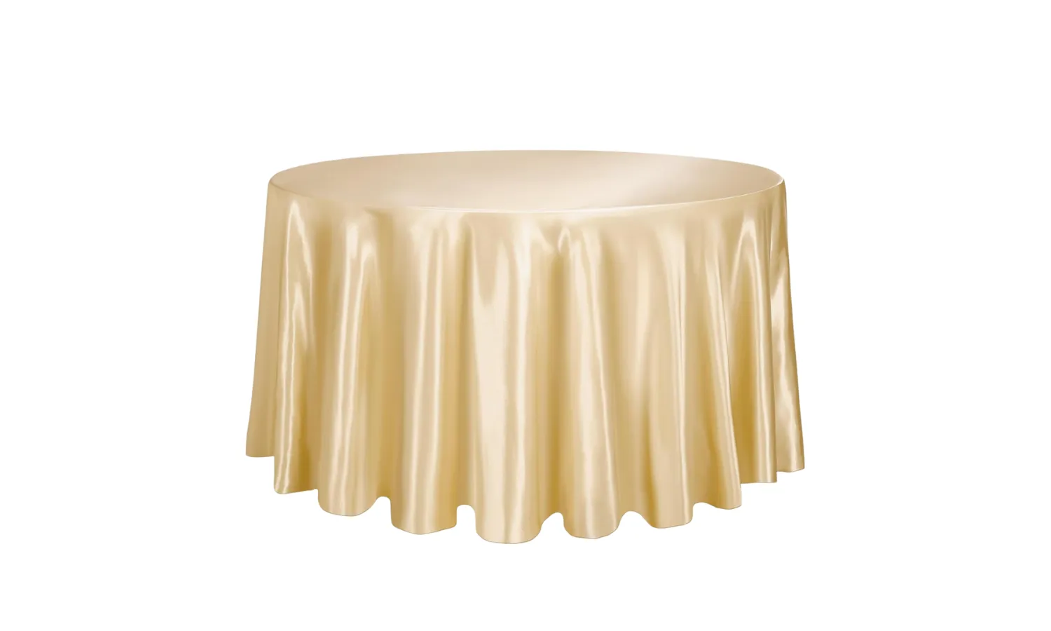 The Honor: 120" Ivory Satin Tablecloth 