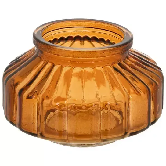 The Taylor: Amber Fluted Glass Tealight Votive