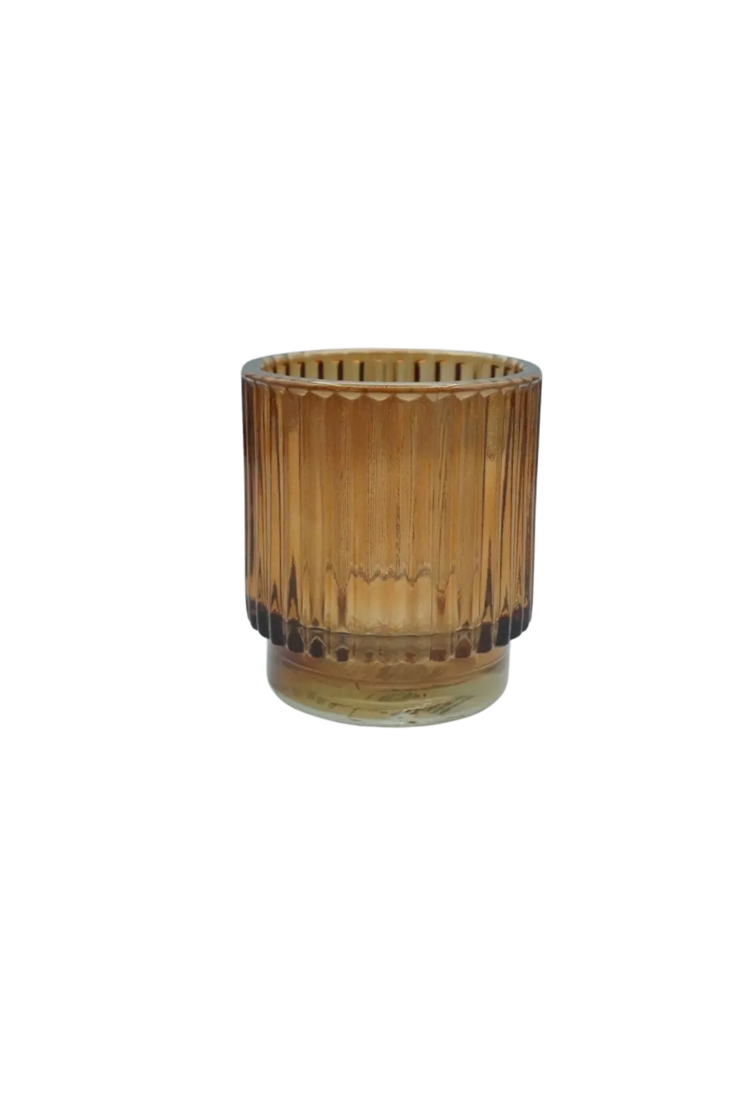 The Tilly: Amber Ribbed Votive Candle Holder