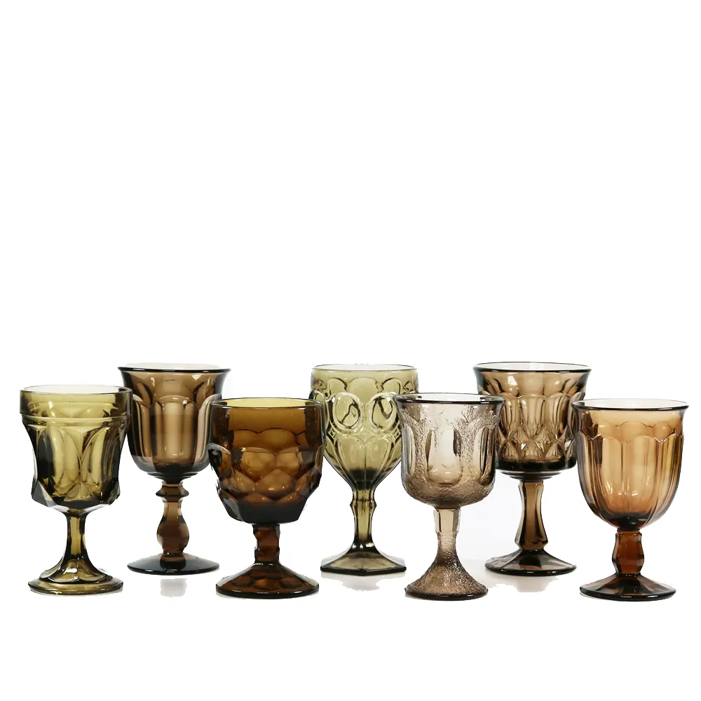 The Hazel: Assorted Brown Vintage Goblets