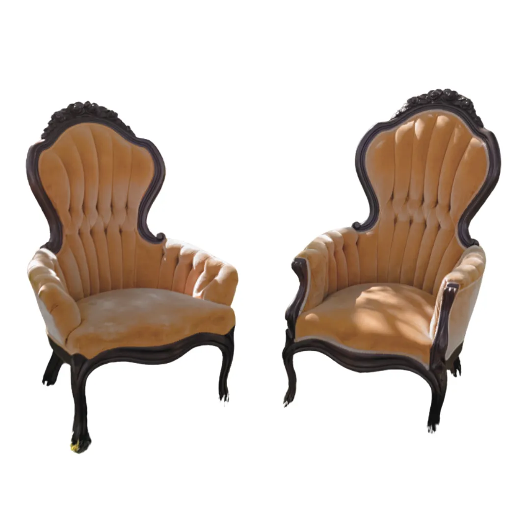The Ralph + Rose Irma: Velvet Marigold King + Queen Chairs
