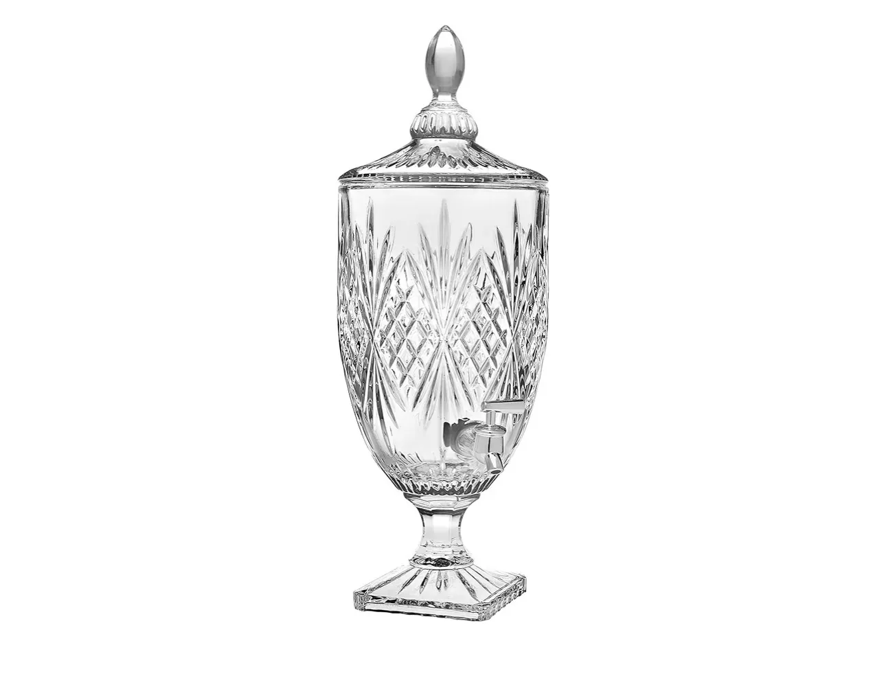 The Flora: 1 Gallon Crystal Cut-Glass Beverage Dispenser