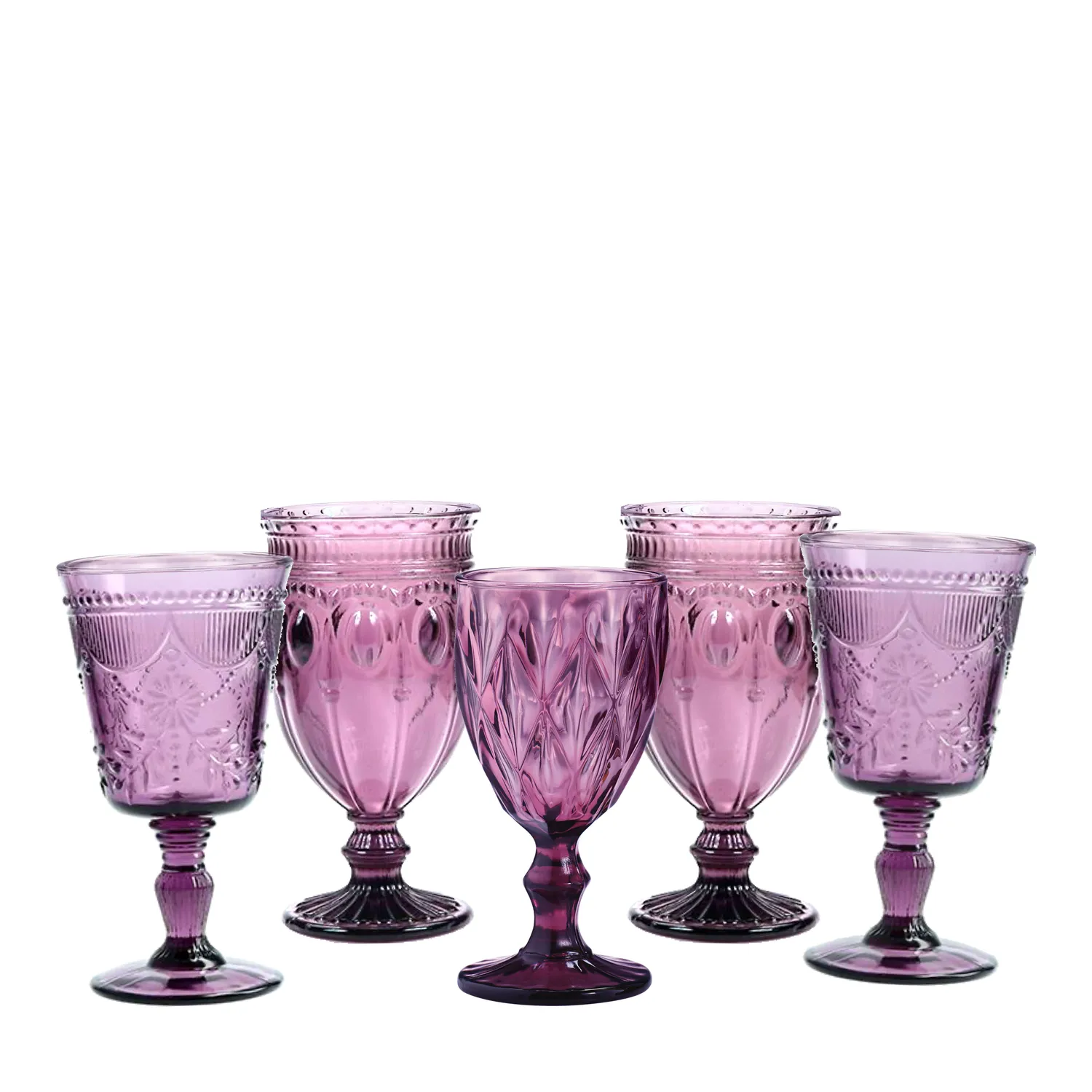 The Violet: Assorted Purple Vintage Goblets