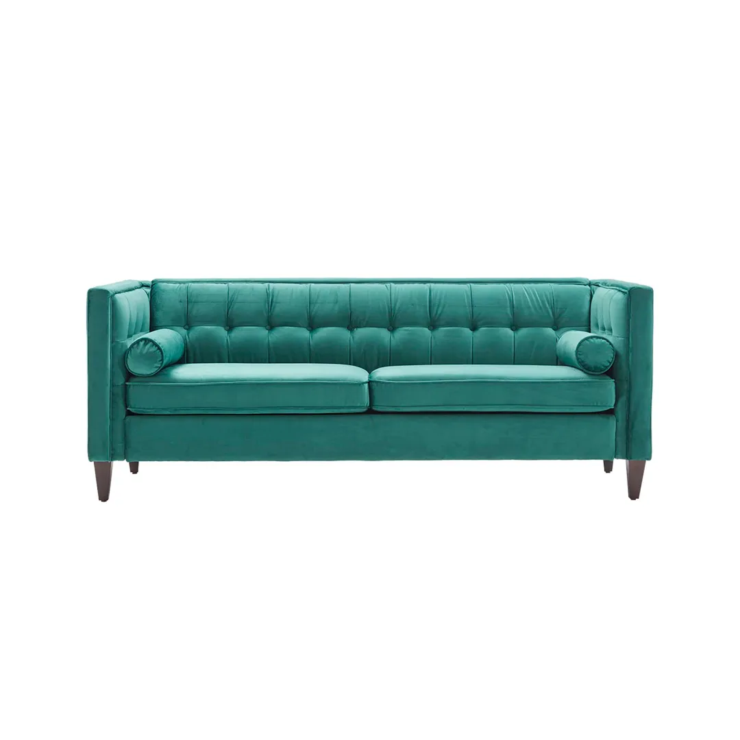The Ashlyn: Emerald Green Velvet Sofa 