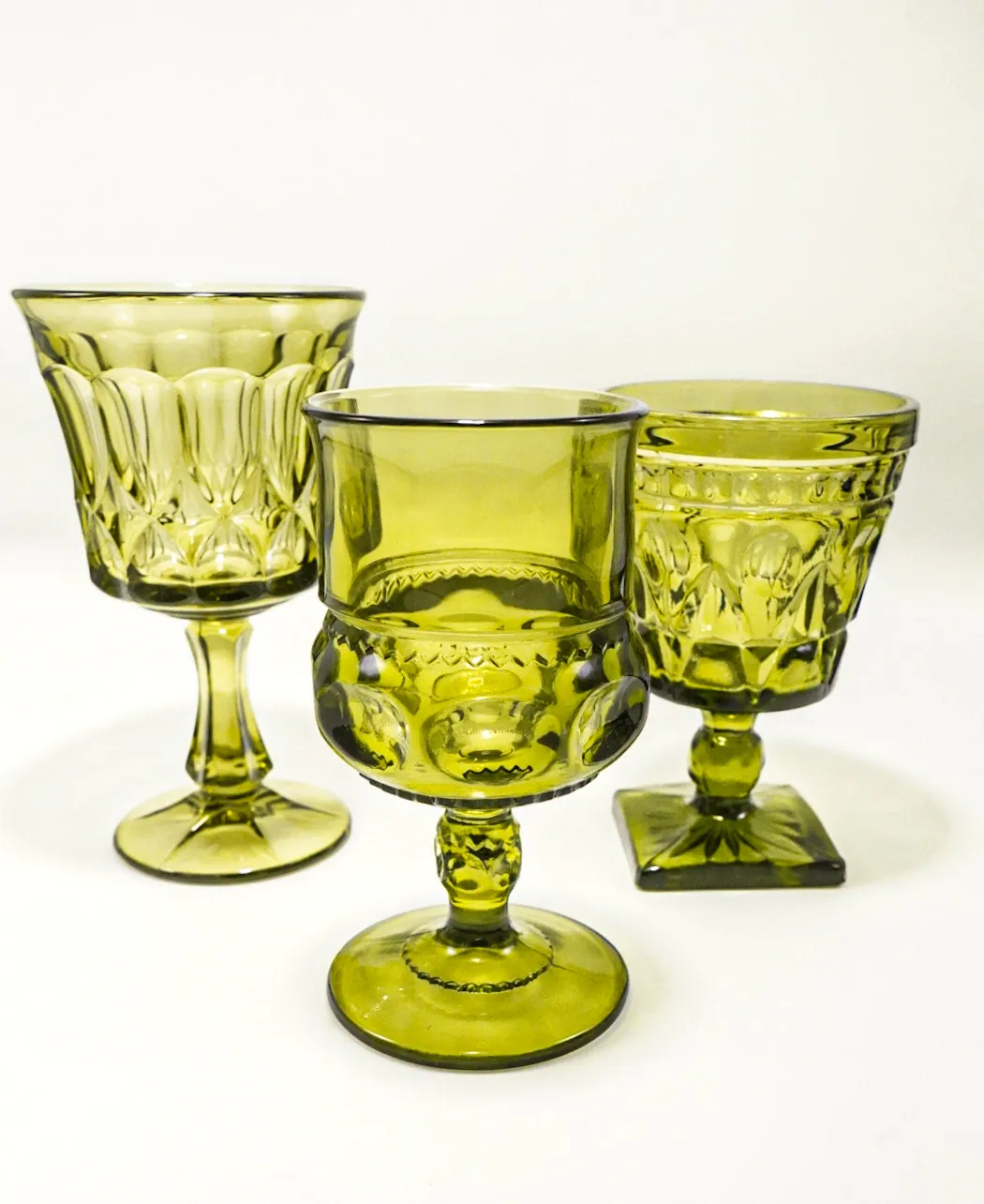 The Sage: Assorted Green Vintage Goblets