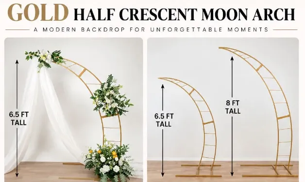 Gold Half Moon Cresent Arch - 6.5 Foot