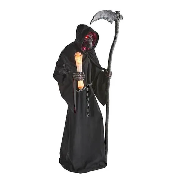 7.5' Animated Fiery Reaper – Halloween Prop