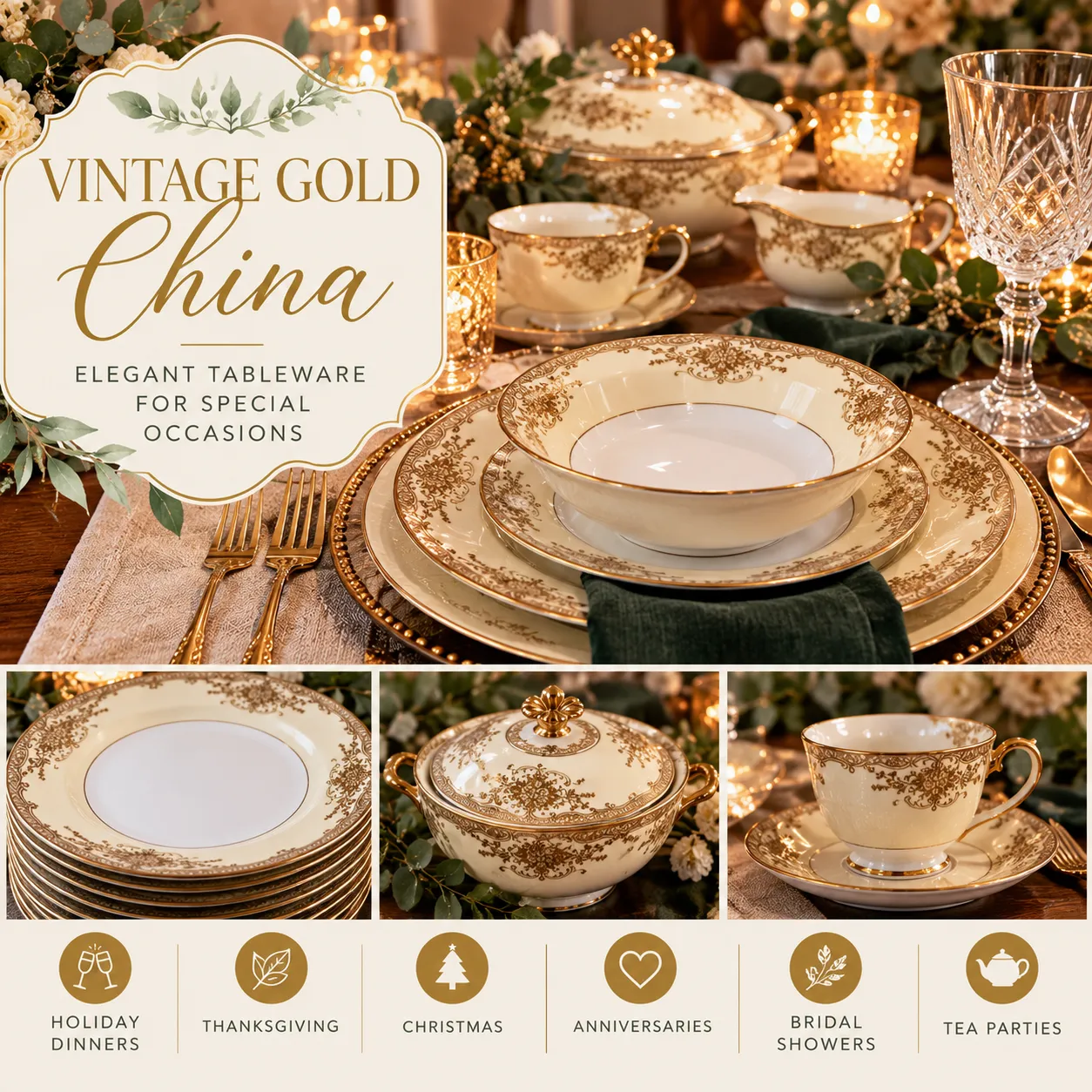 Noritake Vintage Gold China Place Settings