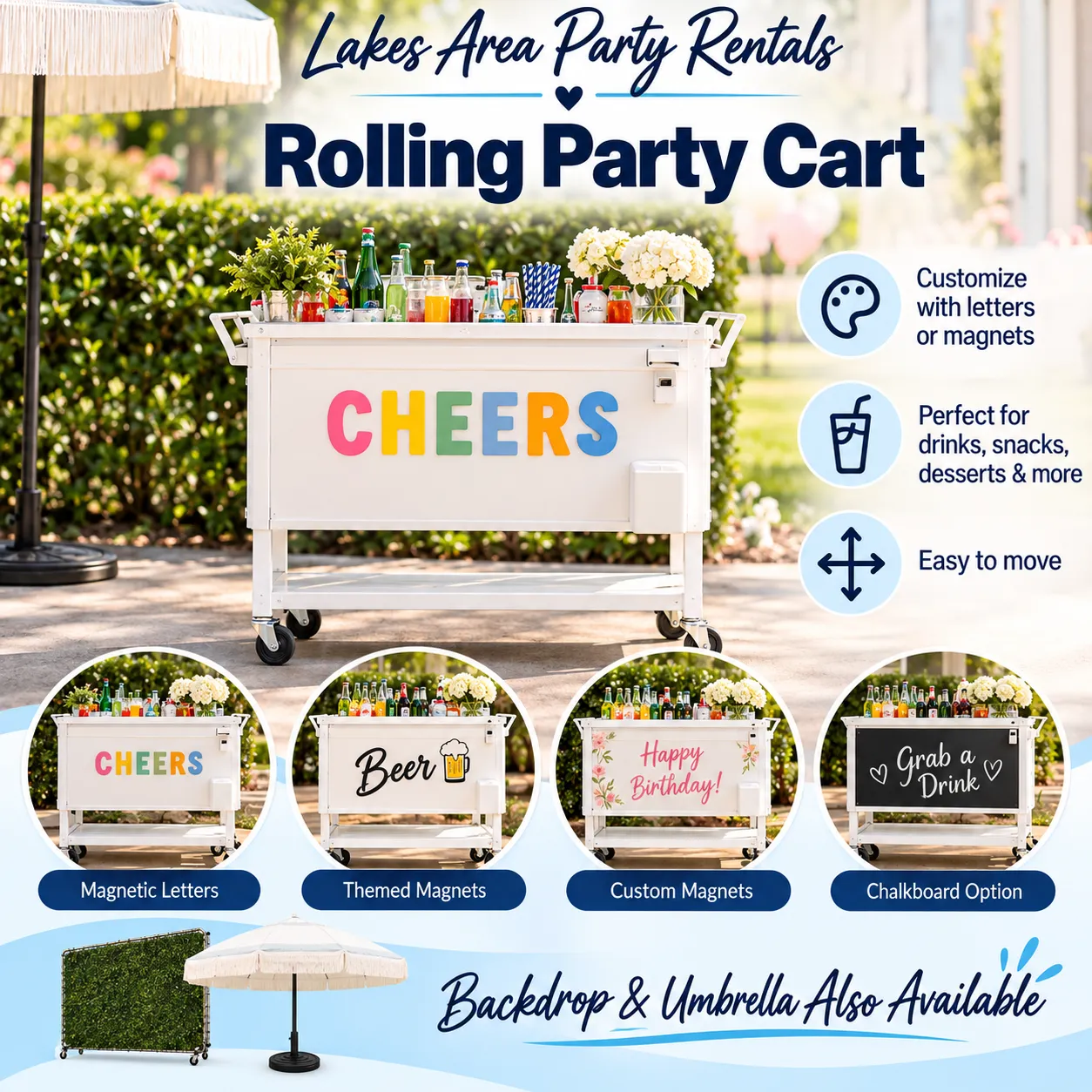 White Rolling Ice Chest