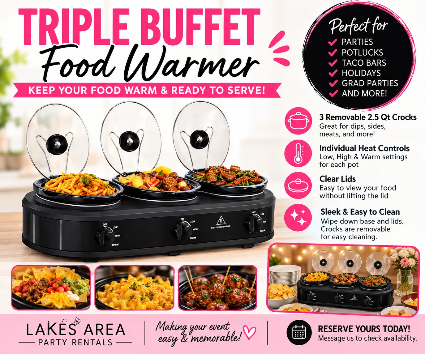 Triple Buffett Food Warmer