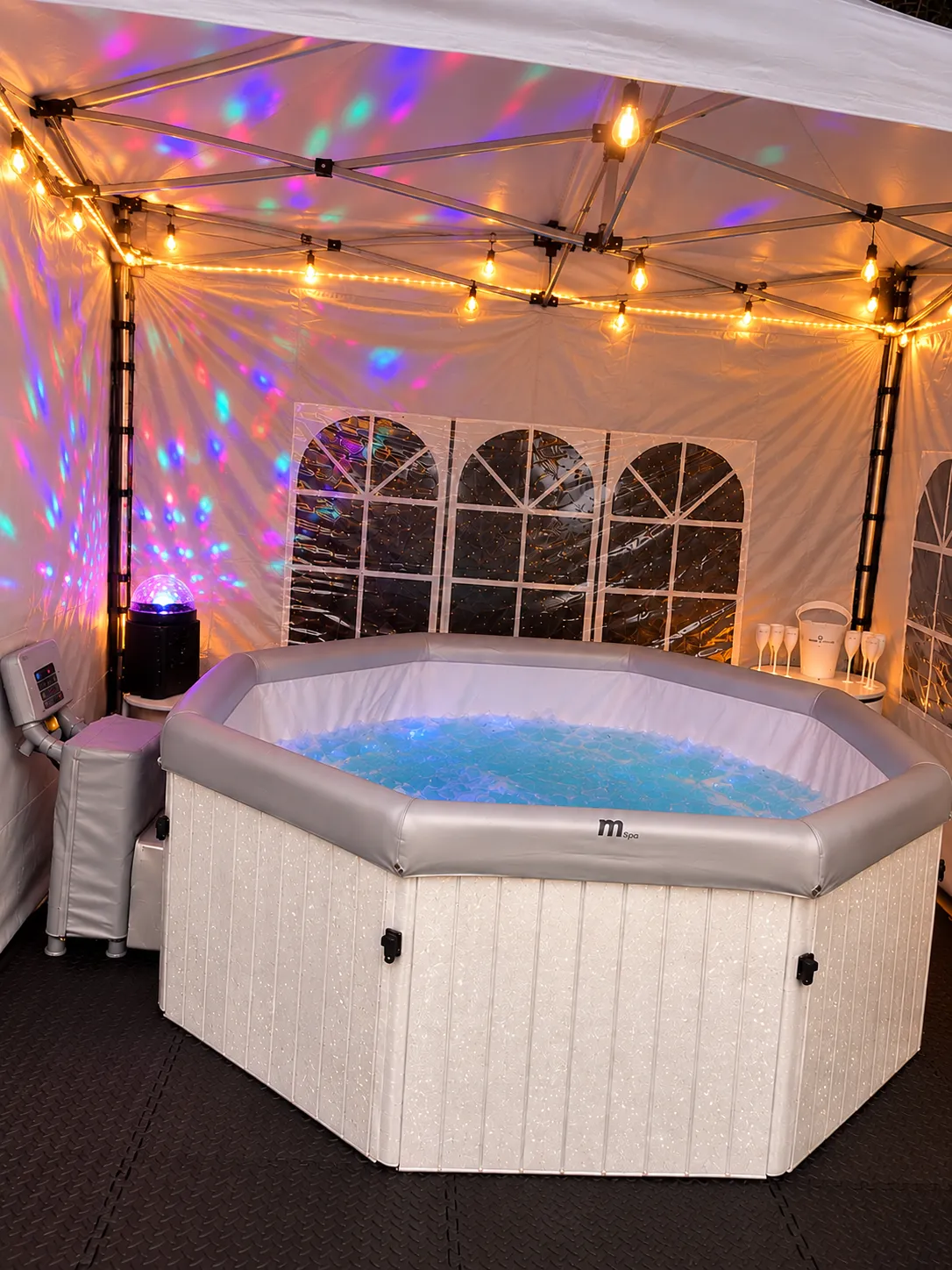 Premium Party Hot Tub Hire - Glitter White 