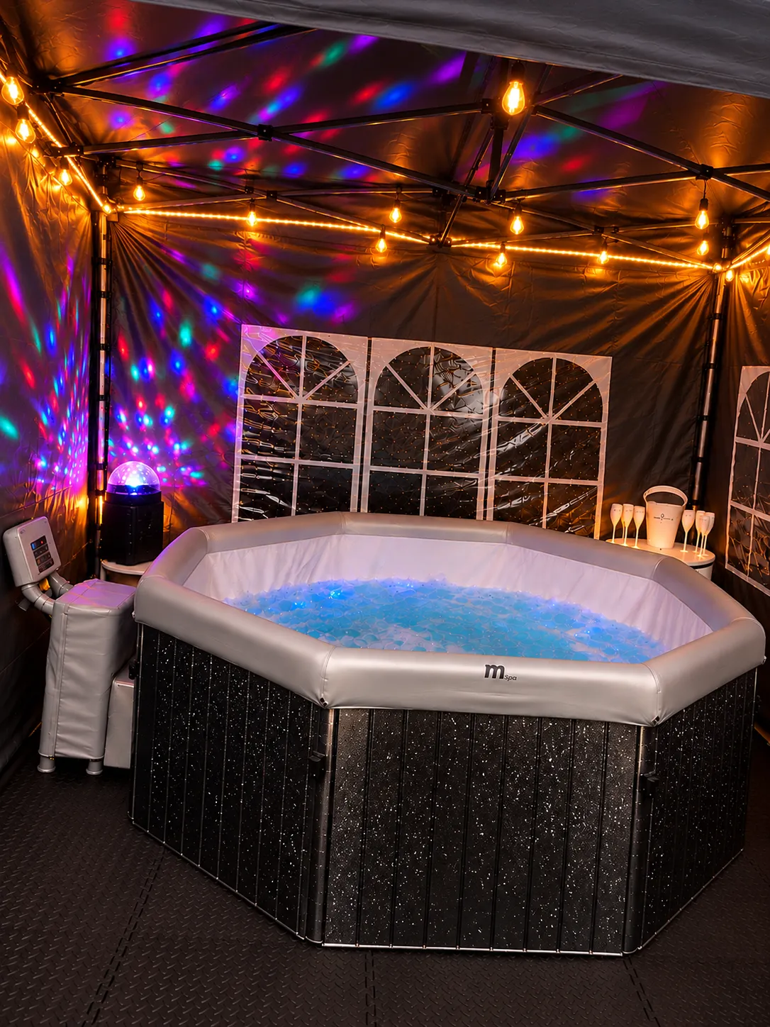 Premium Party Hot Tub Hire - Glitter Black