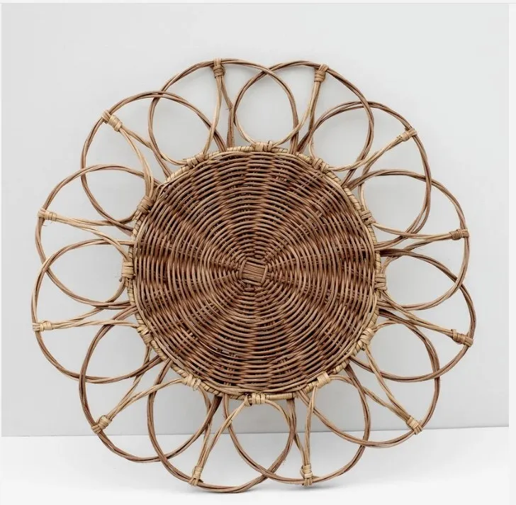 Rattan Flower Charger Plate
