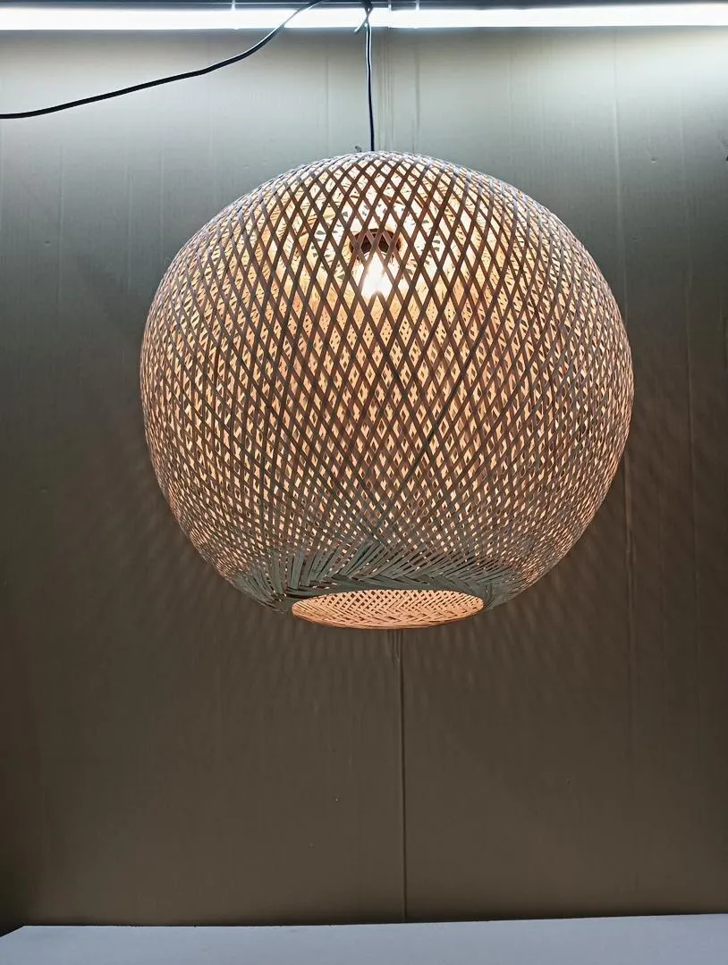 Bamboo Pendant Light Sphere - Medium