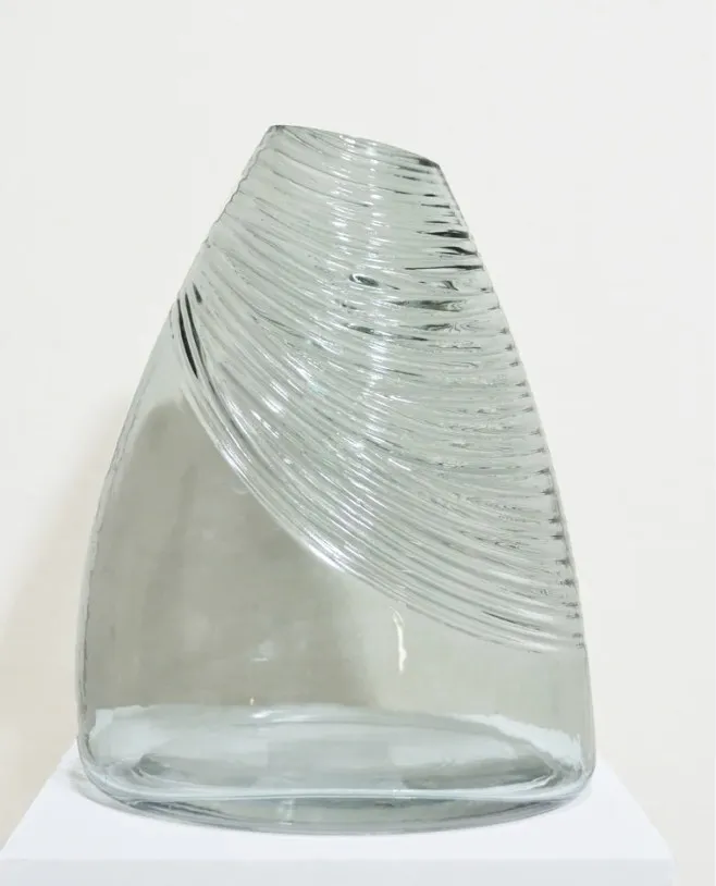 Ribbed Triangular Vase