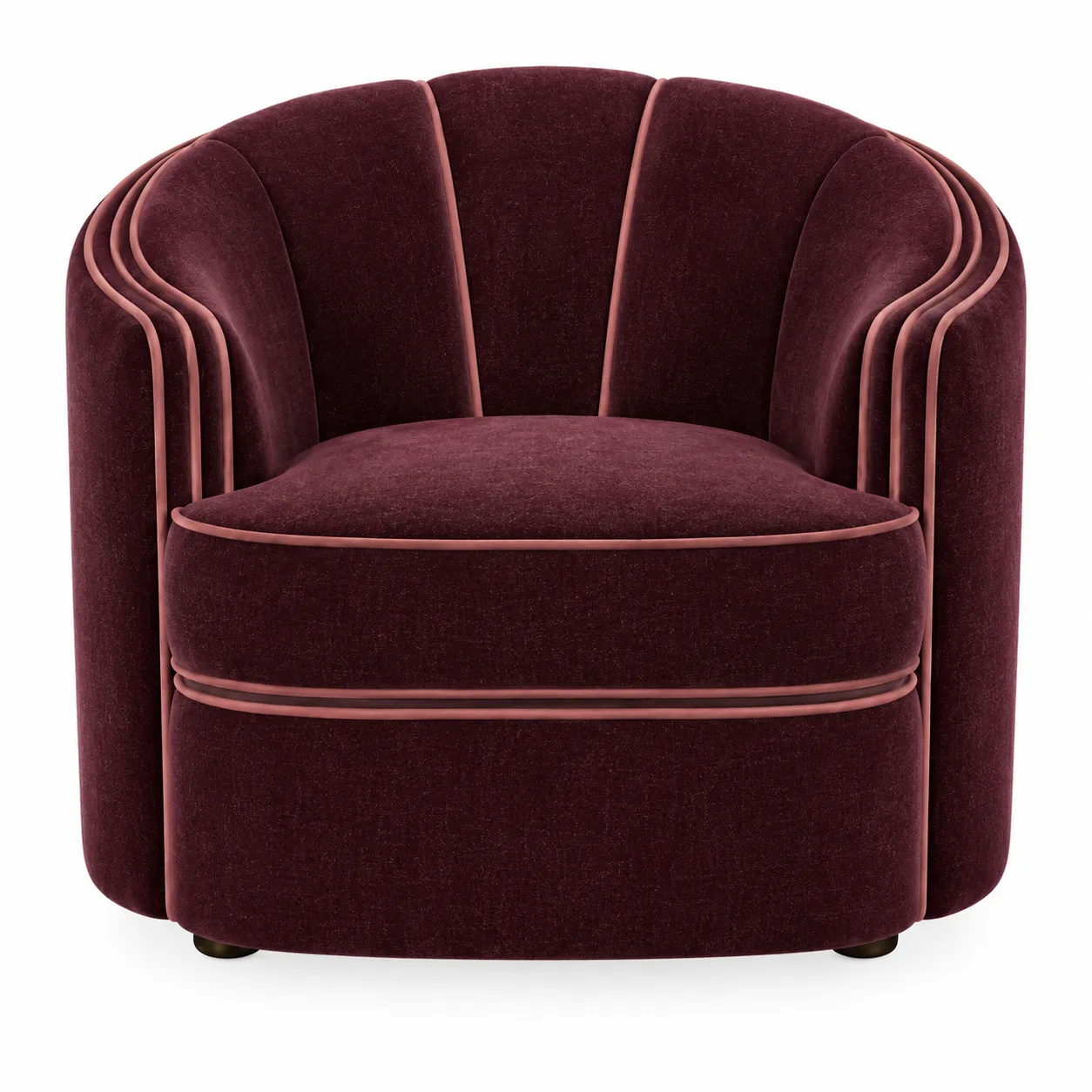 Park Avenue Chair Wine with Dusty Rose Trim