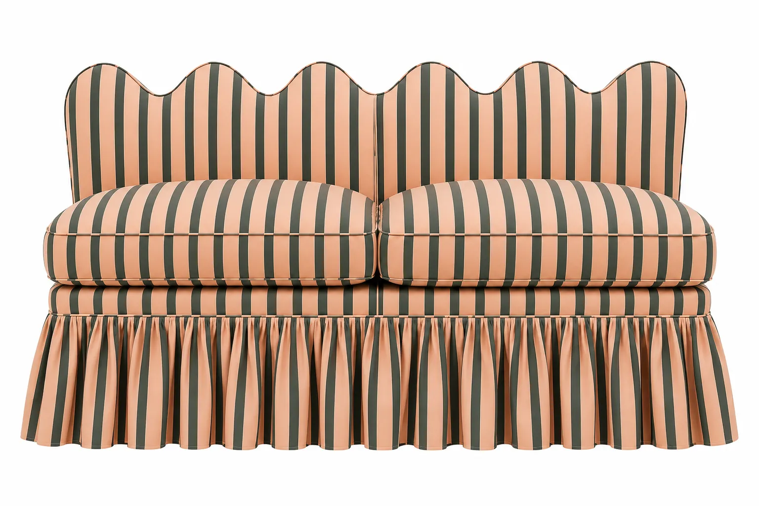 Marseille Sofa Peach and Green