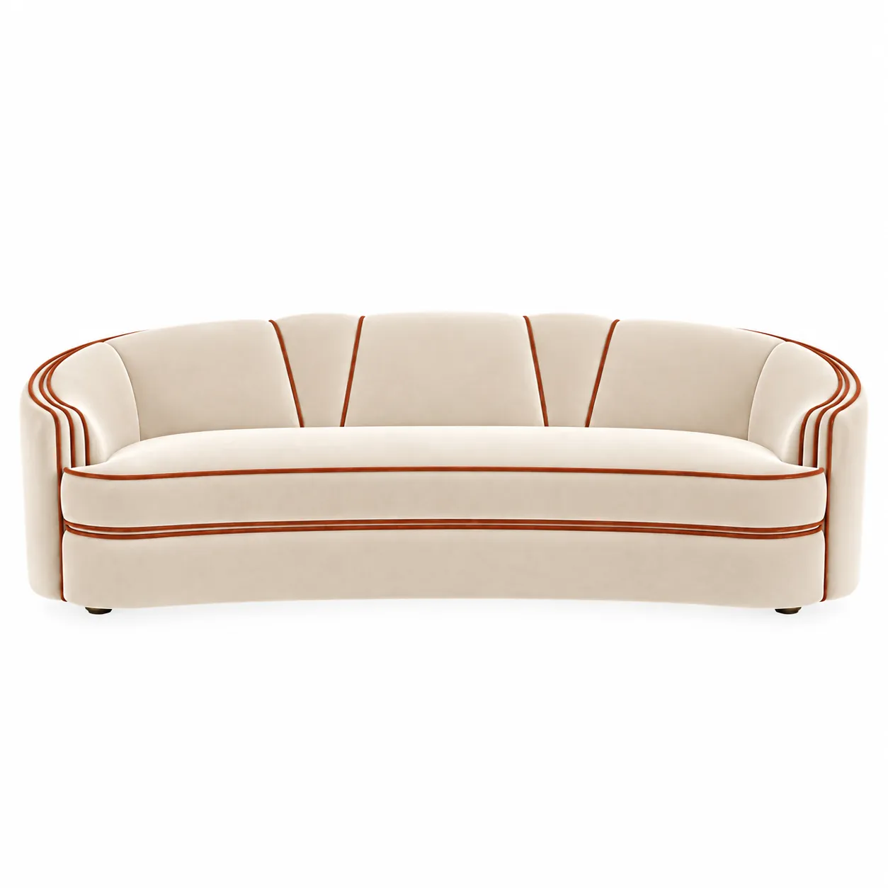 Park Avenue Sofa Cream with Terracotta Trim