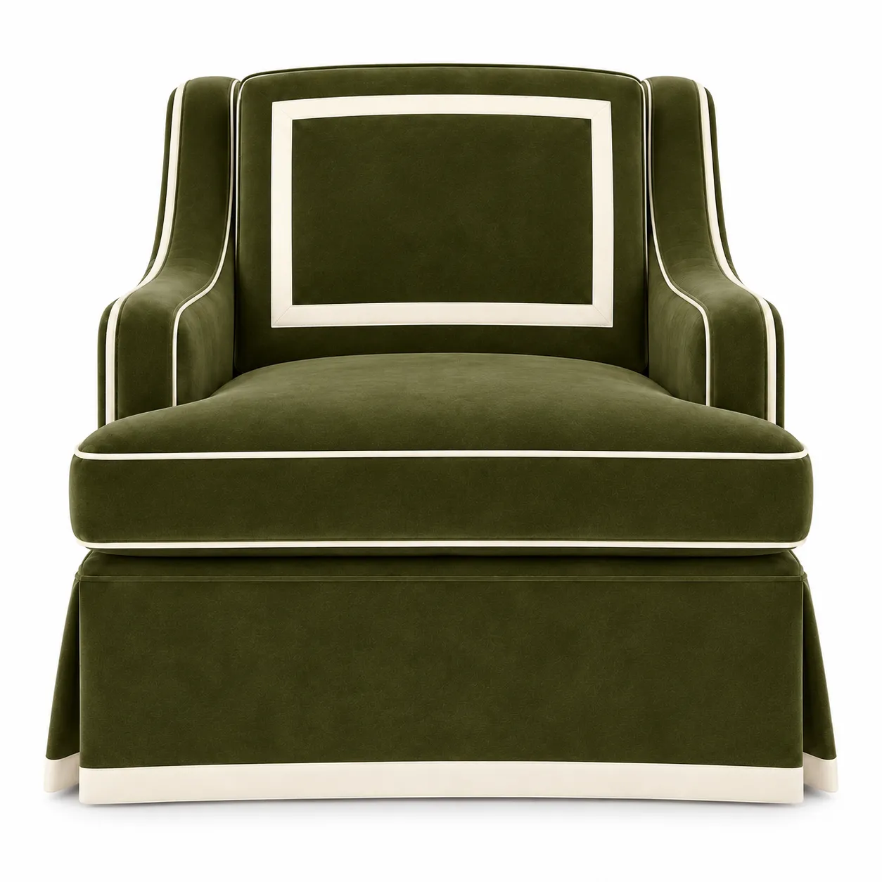 Château Arm Chair Olive Green White Trim