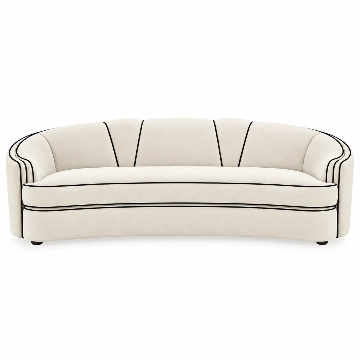 Park Avenue Sofa White with Black Trim