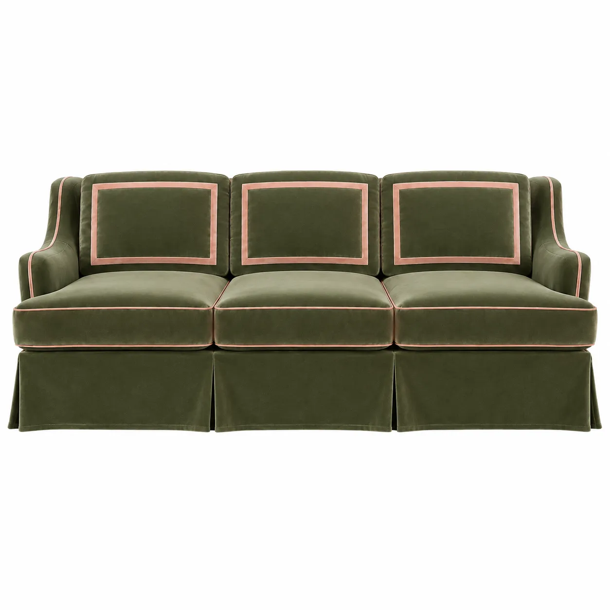 Château Sofa  Light Olive Blush Trim