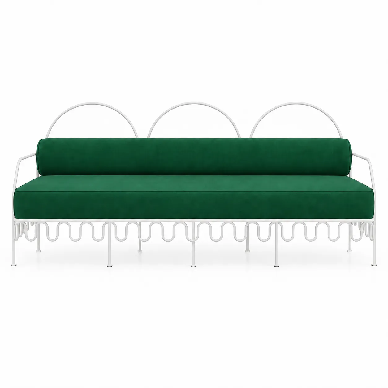 Cannes Sofa Green (Cream Frame)